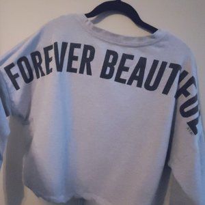 COPY - Grey Soho Crop Drawstring Crew Sweater